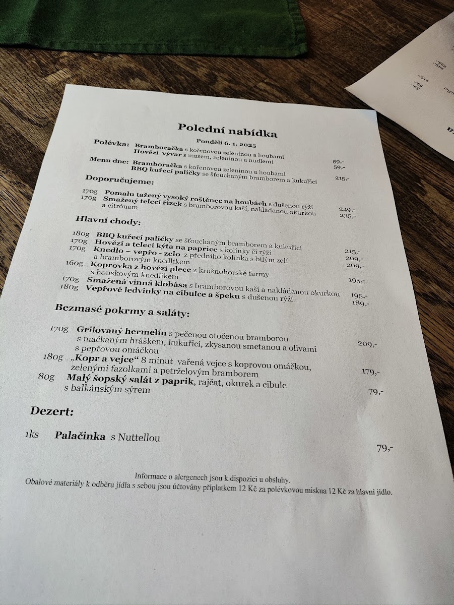 Menu Restaurace U Veverky-1